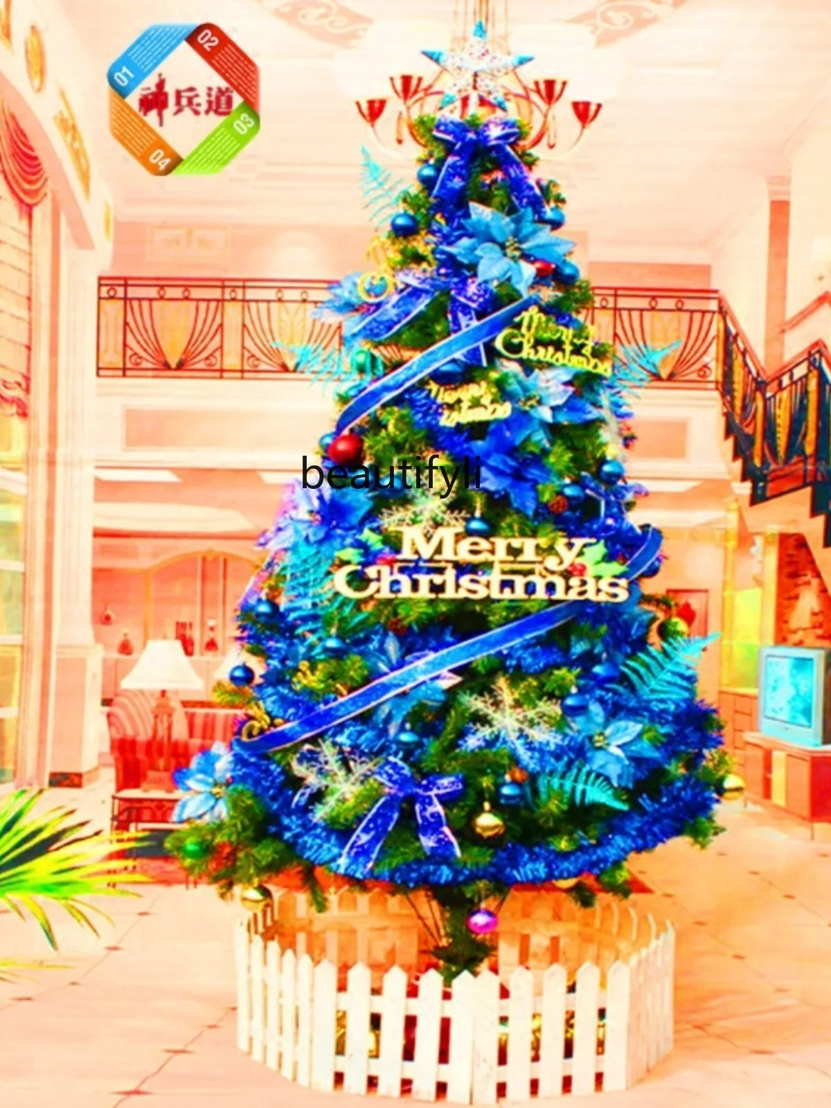 

Christmas tree package gold red blue silver decoration encrypted simulation tree 5m luxury 6 meters large tree C56
