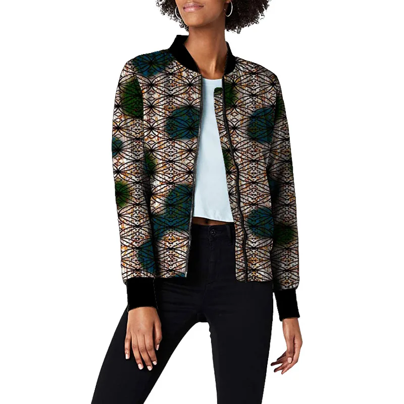 Tailor Design Women\'s Baseball Jacket African Print Female Ankara Bomber Coat Customized