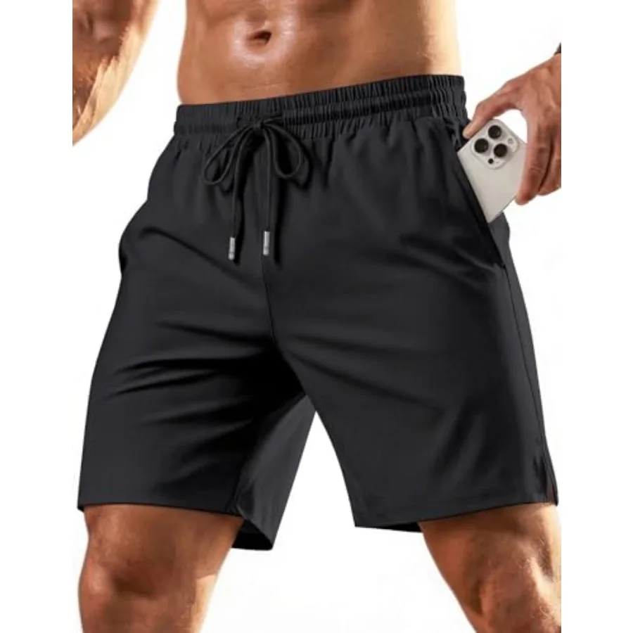 

COOFANDY Mens 7" Athletic Shorts Quick Dry Elastic Waist Gym Workout Lightweight Stretch Shorts with Pockets