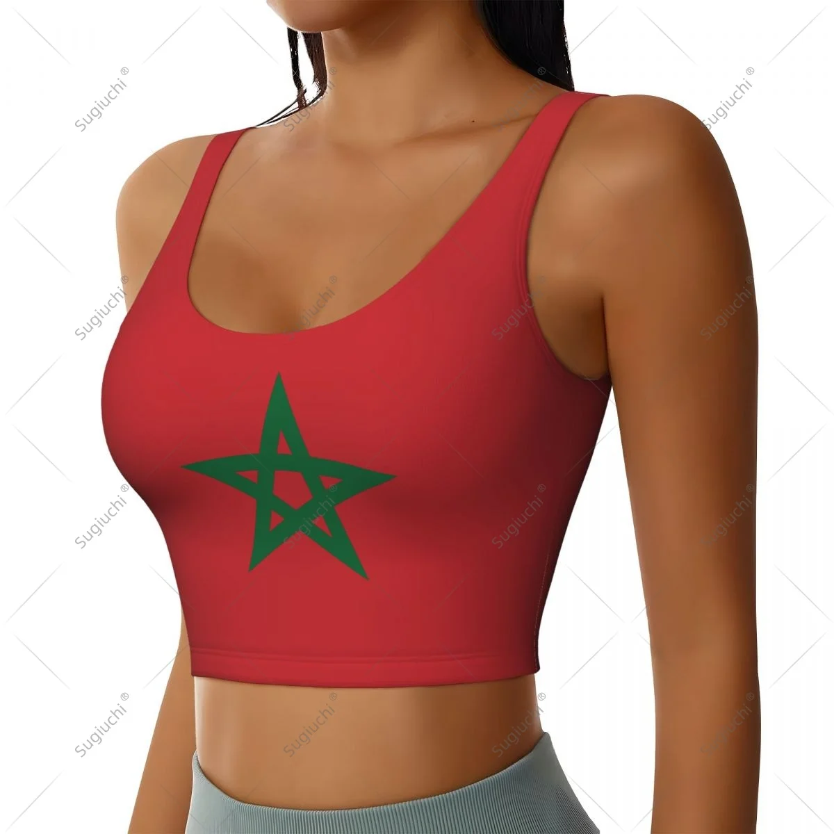 Morocco Flag Women Girl Activities Sports Vest for Female Yoga Vest Workout Vest Lightweight Trendy