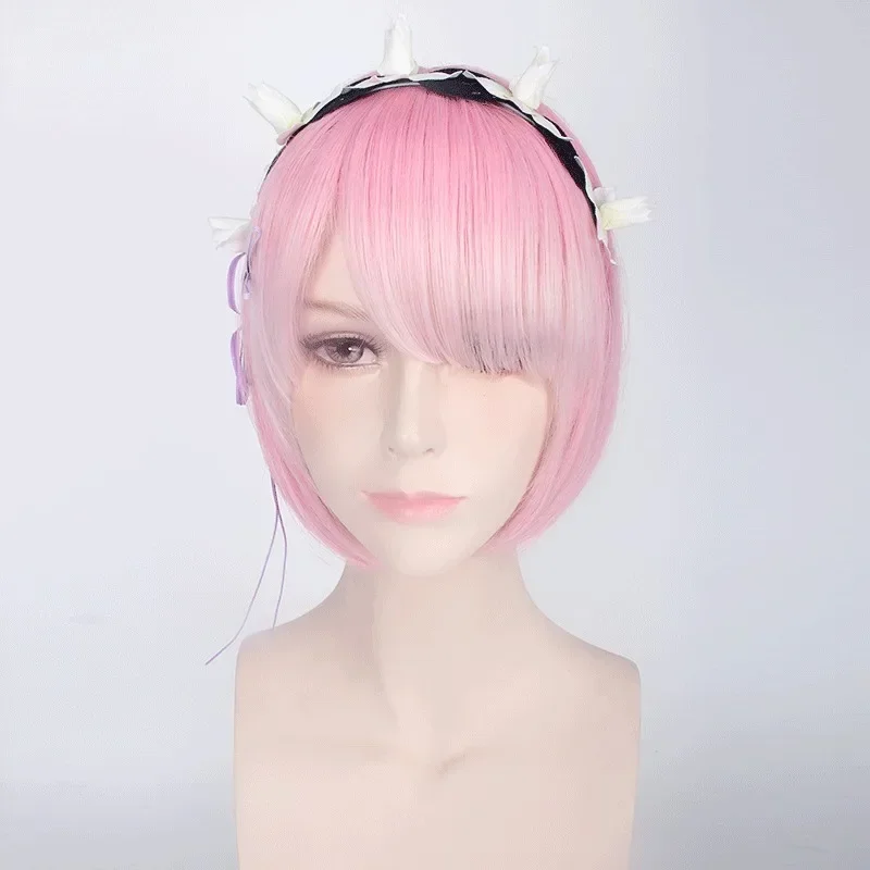 wertyu 123456 qwerrtyuio. 123456 Rem Lam Cosplay Synthetic Short Straight Wig RE: ZERO - Starting Life in Another Worldasdfghj 0