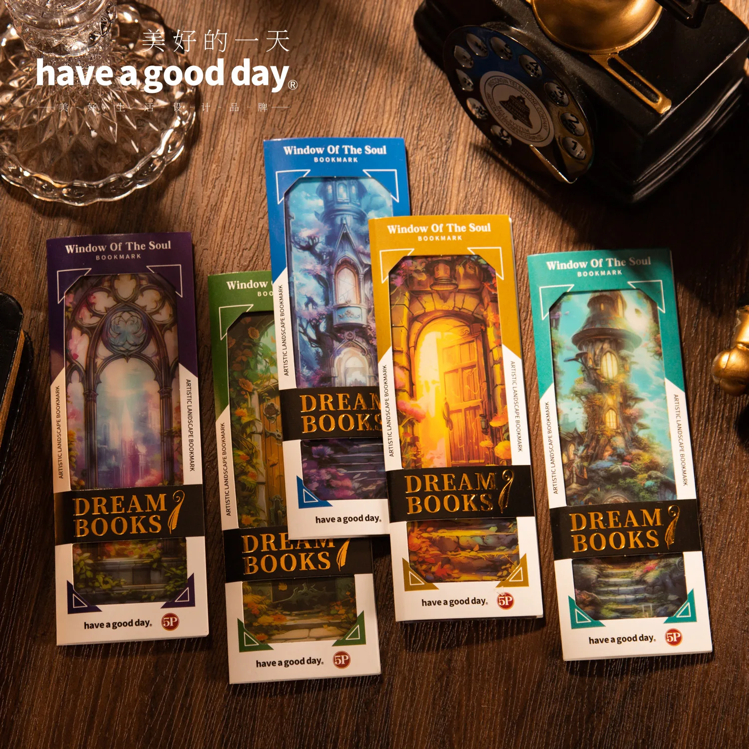 

5pcs/ 1lot PVC bookmarks Dream doors and windows bookmark for books Gift/Share/book markers/stationery