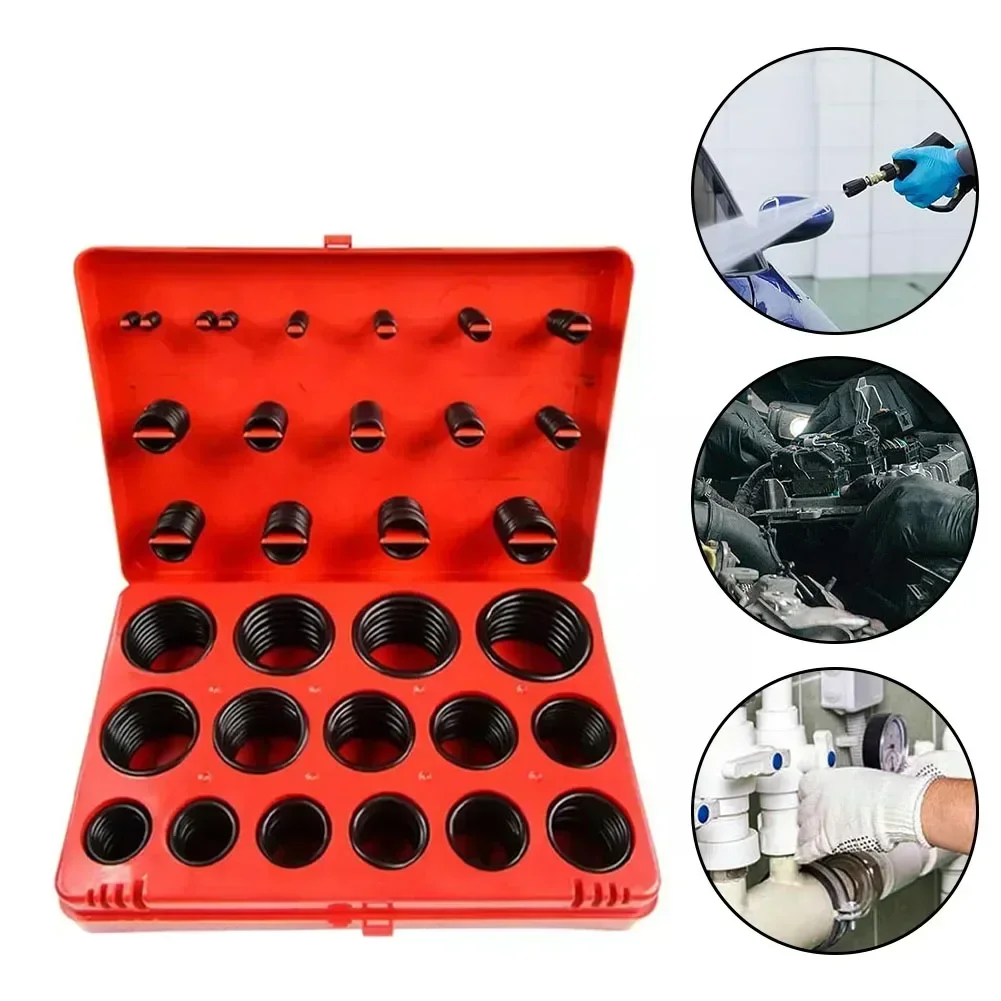 382PCS Inch O-Ring Kit Repair Set Case Box Assortment 30 Size Nitrile Rubber Ring Seal O Ring Gasket For Plumbing Automotive