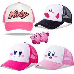 Kirbys Baseball Cap New Anime Kawaii Neckerchief Sun Hat Summer Outdoor Sport Breathable Mesh Sunbonnet Kids Adult Headgear Gift