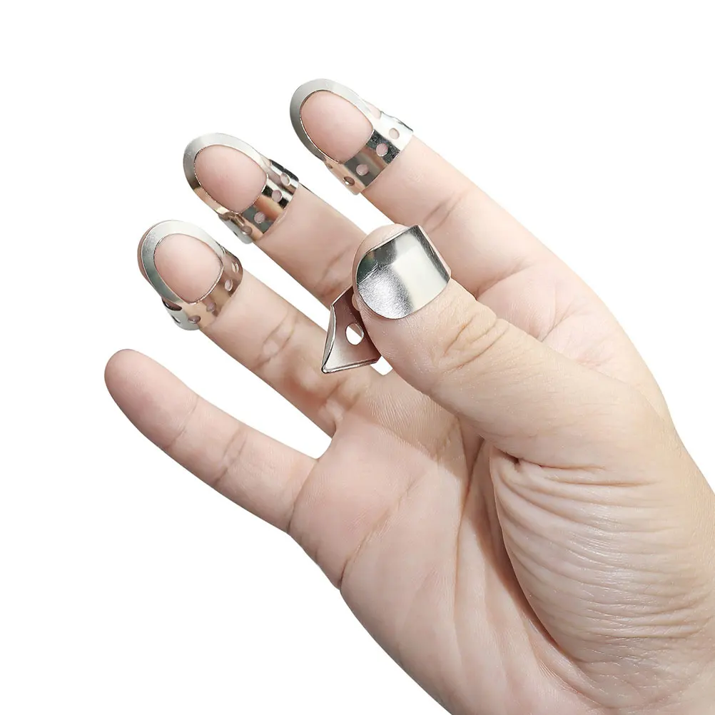 

1set 1set 1Set Metal Guitar Finger Brass Banjo Durable Adjustable Open Design Comfortable Thumb Picks For Guitar Banjo Ukulele
