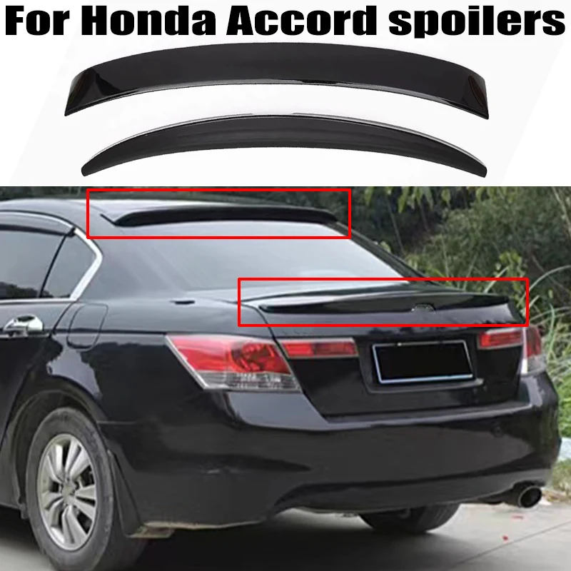 

For Honda Accord 8th Gen Sedan 4 Door spoiler 2008 2009 2010 2011 2012 2013 ABS Plastics Rear trunk cover Top wings spoiler