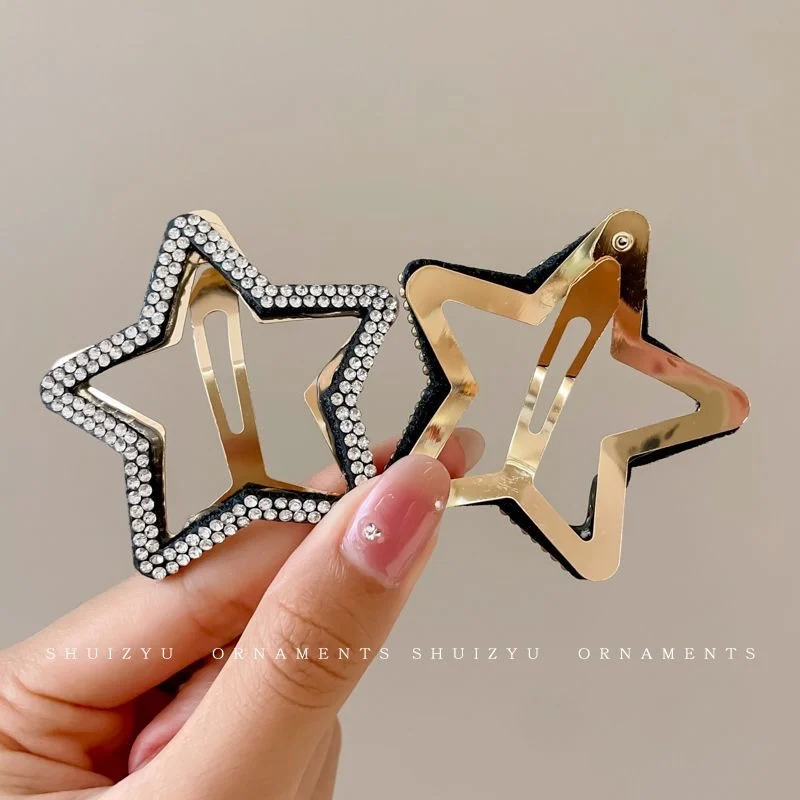 1/5pcs Shiny Star Hairpin for Girls Women Ladies Y2K Korean BB Bangs Clip Hairpin Fashion Hollow Rhinestone Headwear Accessories