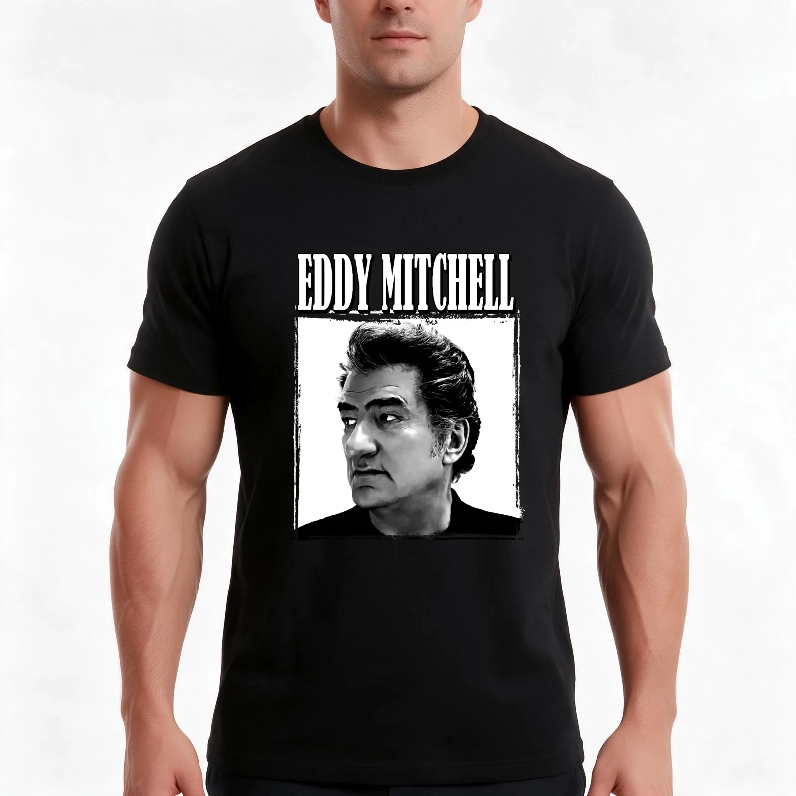 Eddy Mitchell T-Shirt Summer Casual Cotton Tee Oversized Streetwear Tops Vintage Graphic Print Loose Fit Short Sleeve