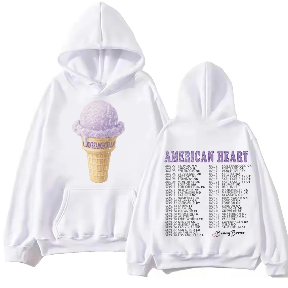 

Мужская толстовка Benson Boone's 2025 American Heart Tour Harajuku, модная повседневная толстовка с длинными рукавами