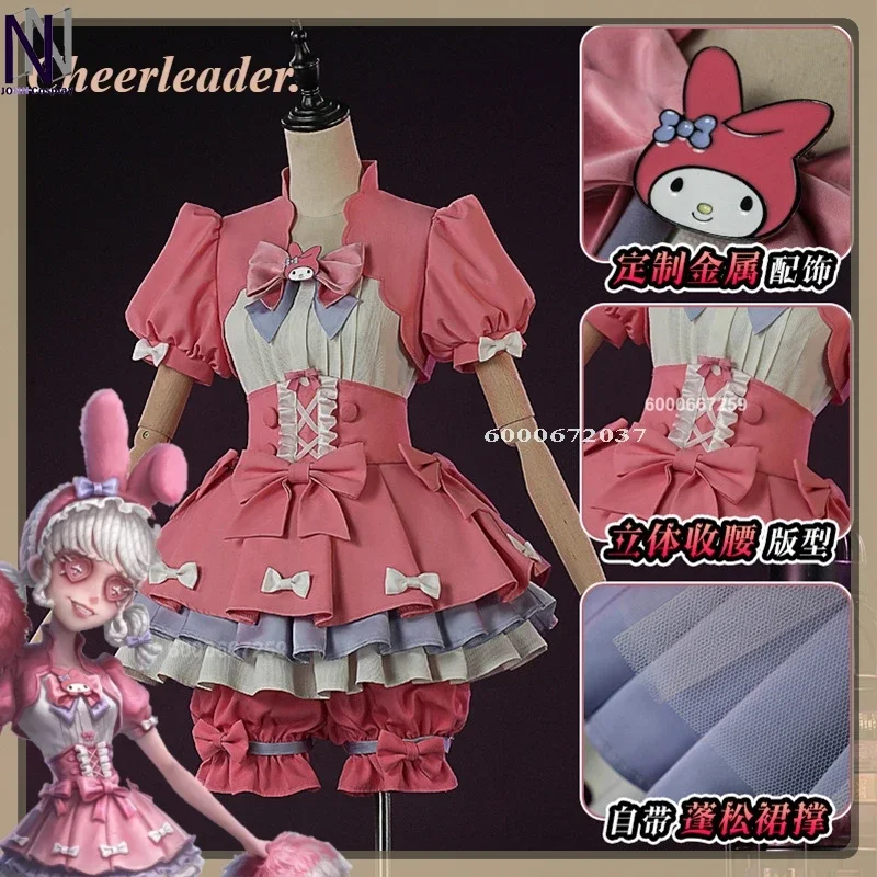 

Identity V Game Cheerleader Lily Barrier Cosplay Costume Women Pink Dress Wig Anime Role Play Outfit Halloween Party Clothing