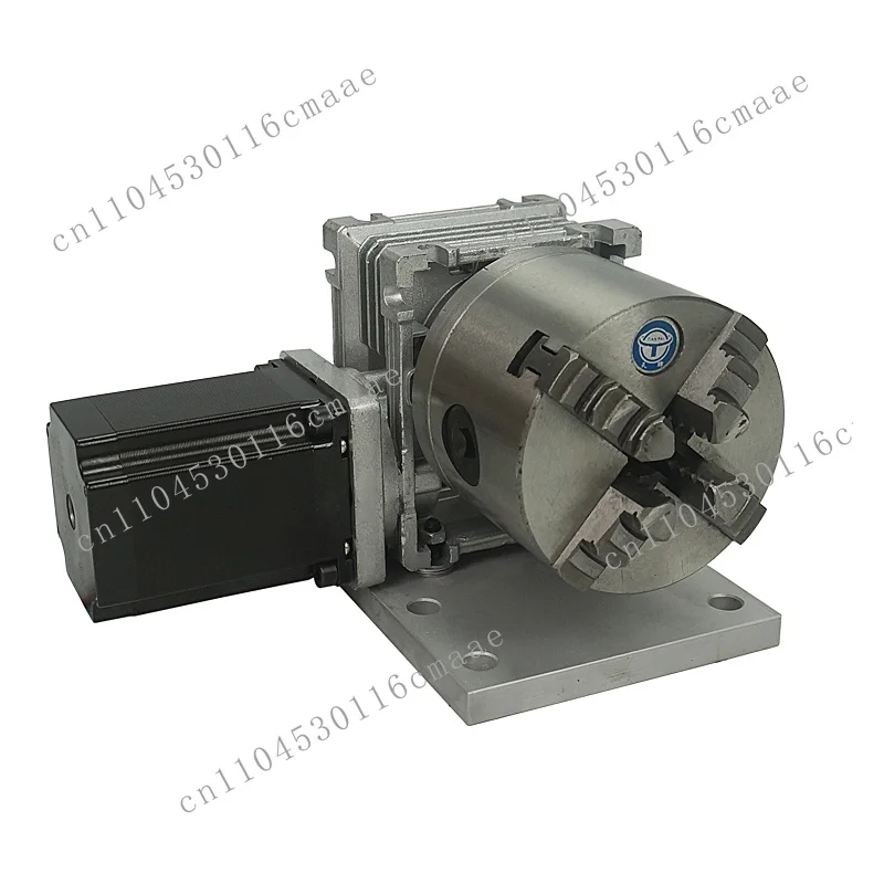 CNC Rotary Axis Axis the 4th Axis with 80mm 4-Jaw Chuck for Wood/Metal CNC Router Milling Machine CNC Router Dividing Head
