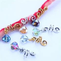 Hair Braided Wig Jewelry Hair Extension Rings Buckle Metal Hollow Out Iron Flower Tube Hair Ring Buckle Headdress Styling Rings