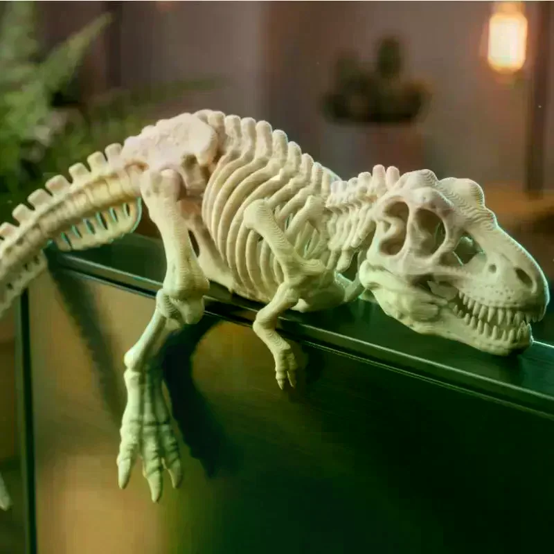 T-Rex Monitor Topper Figurines 3D Printed Mini Lazy Dinosaur Ornaments For Desk/Monitor/Shelf Cute Jurassic Dino Decor Sleeping