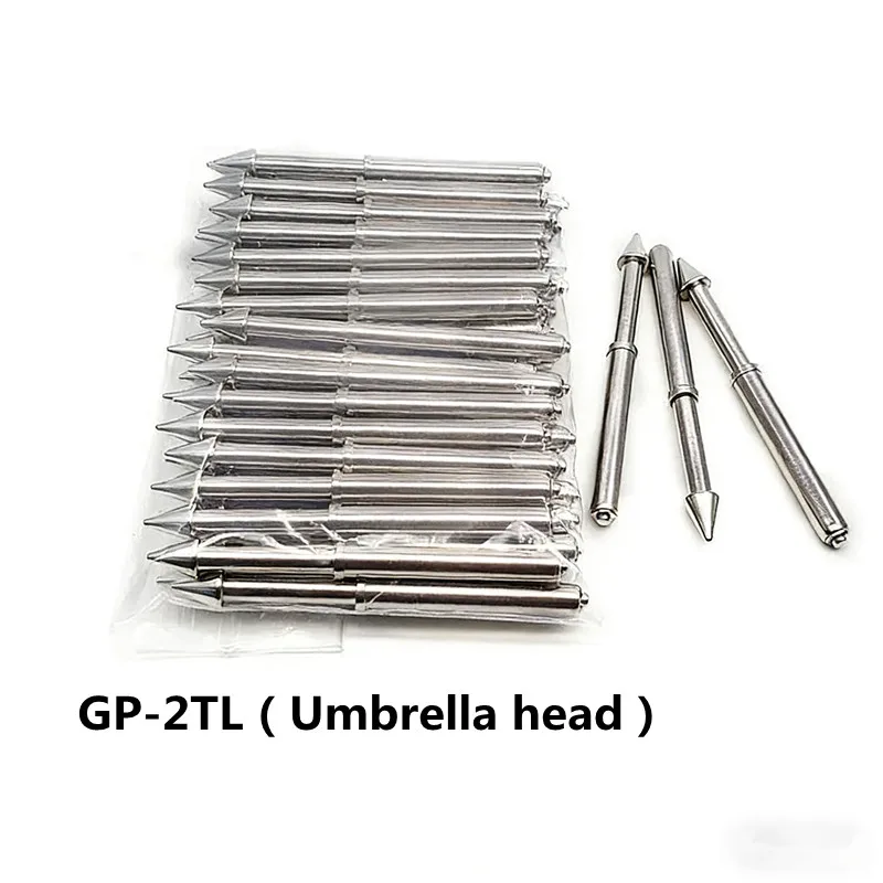 

50 шт. GP-2TL Пружинный позиционирующий штифт с головкой-зонтиком 5.0, общая длина 58 мм, аксессуары для тестирования и крепления печатных плат