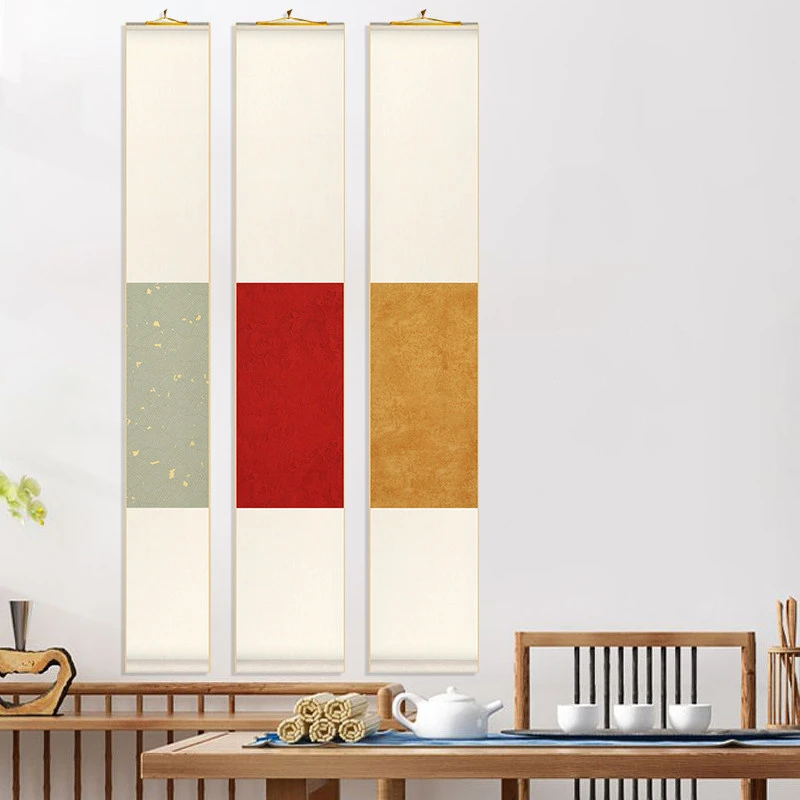 Blank Wax Print Xuan Paper Hanging Scroll Half Raw Half Cooked for Calligraphy Painting Tea Room Chinese Painting Printing