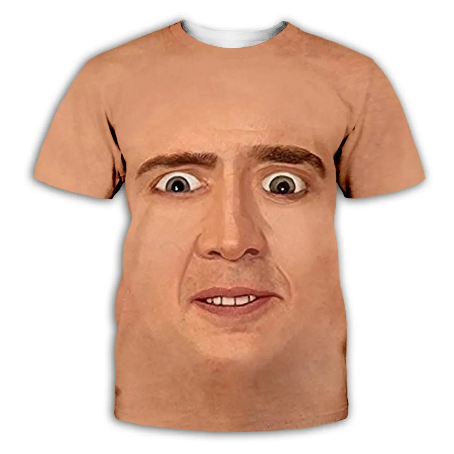 

Funny Nicolas Cage Print T-Shirts for Men's Clothing Street Oversized Unisex Tee Shirt New Men 3D Hip Hop Trend Short Sleeve Top