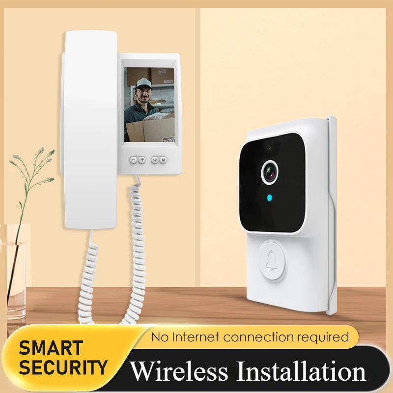 Bel Pintu Nirkabel 3.5 ''Layar 2.4G 1080P Video Mata Pintu Digital Lubang Intip IR Bel Pintu Cincin Penglihatan Malam dengan Kamera Bel Pintar