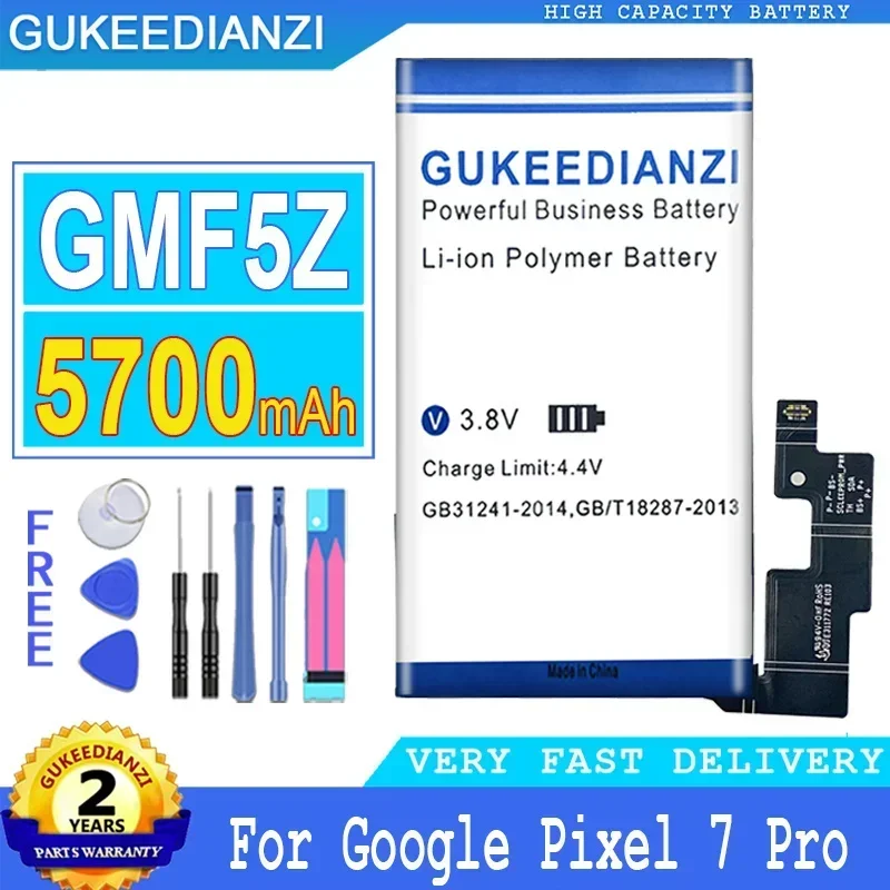 GUKEEDIANZI Battery for HTC, Google Pixel 7 Pro, Big Power Battery, GMF5Z, GZEBU, Pixel7 Pro, 7 Pro, 5000mAh, 5700mAh