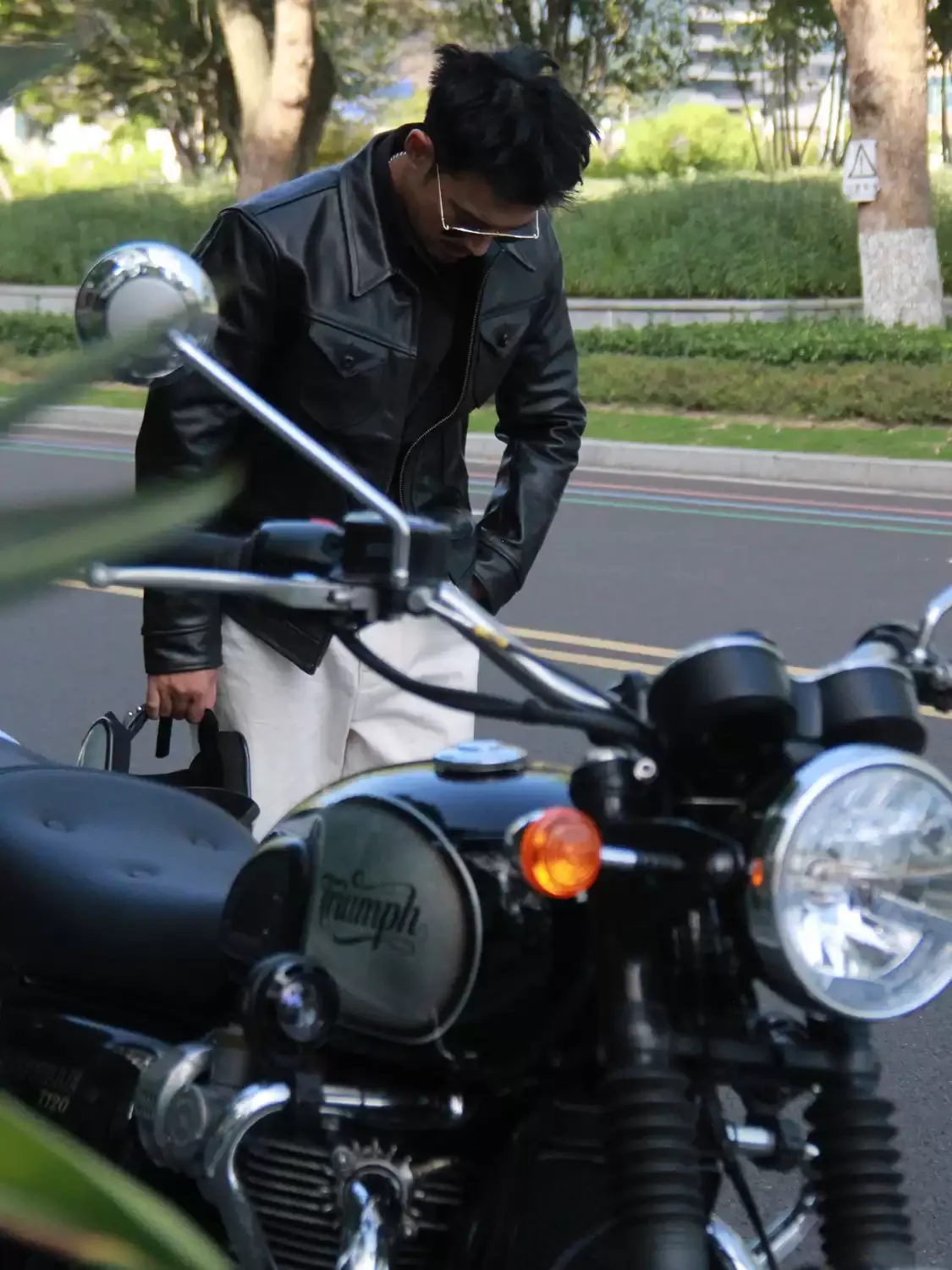 LK1277 American Vintage Men Real Horsehide Leather Jacket Tea Core Washed Distressed Lapel Biker Motorcycle Outerwear