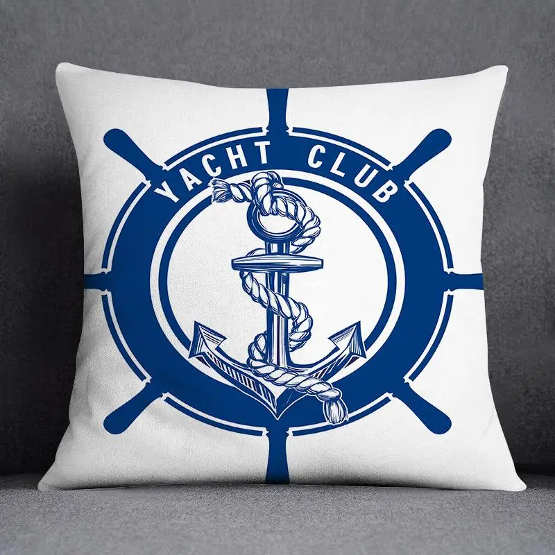 Blue Mermaid Sailor Marines Home Decor Pillowcase Square   Office  Cushion Cover 45x45cm50x50cm