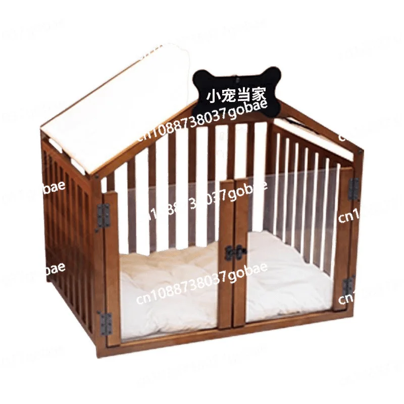 

Solid wood dog house indoor small dog all-season removable and washable cage