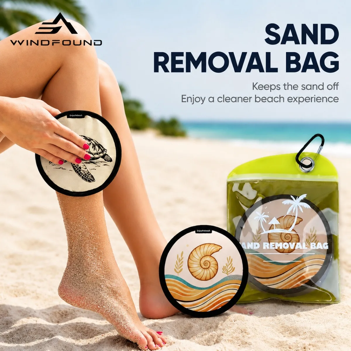 2Pcs Sand Remover for Beach Sand Removal Bag Powder Pouch Portable Reusable Cleaning Tool for Camping & Beach Outings Essentials