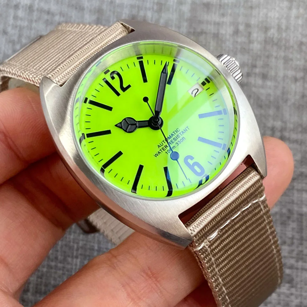Pilot Dive reloj automático para hombre NH35, reloj de pulsera de acero luminoso completo, cúpula de cristal de zafiro, subreloj deportivo de mano