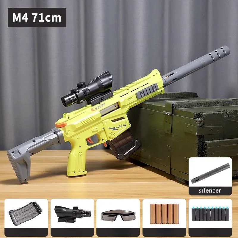 Electric Automatic AK Foam Blaster Toy Gun Kids DIY Motorized 40 Nerf-Compatible Soft Bullet Darts Great Plastic Birthday Gift