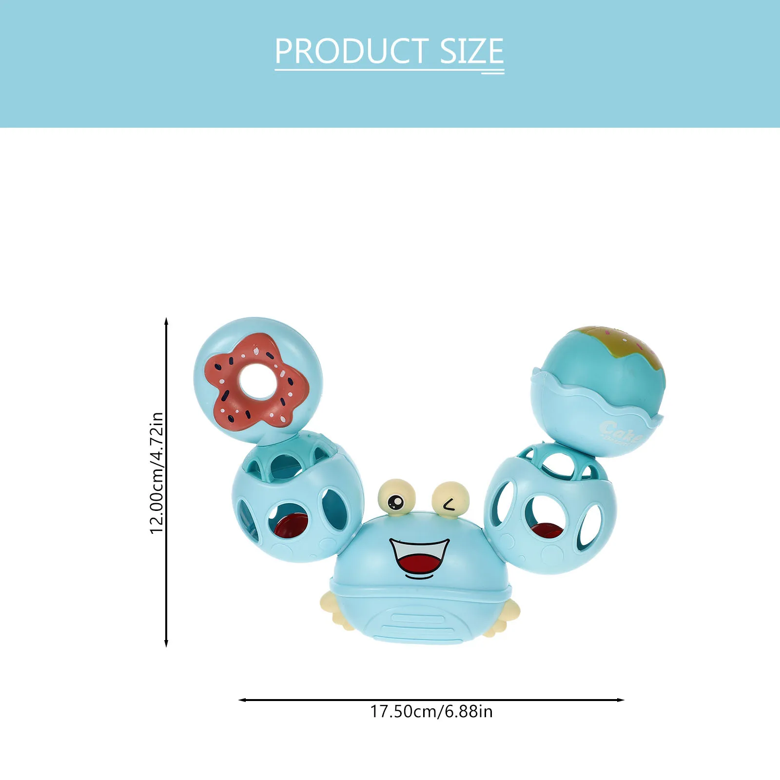 خشخيشة سرطان البحر آمنة ومتينة للأطفال، سهلة الاستخدام، اهتزاز بلطف، تجذب الاهتمام، تدريب وتنمية السمع للرضع