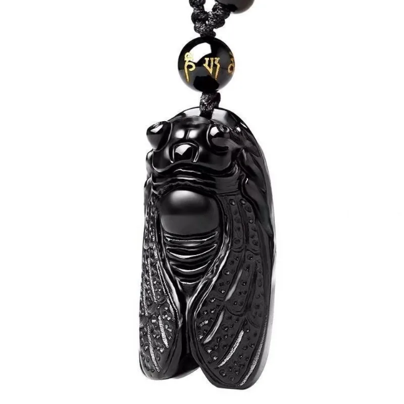 

Премиальный матовый натуральный обсидиан, подходит для мужских и женских украшений, новый модный стиль