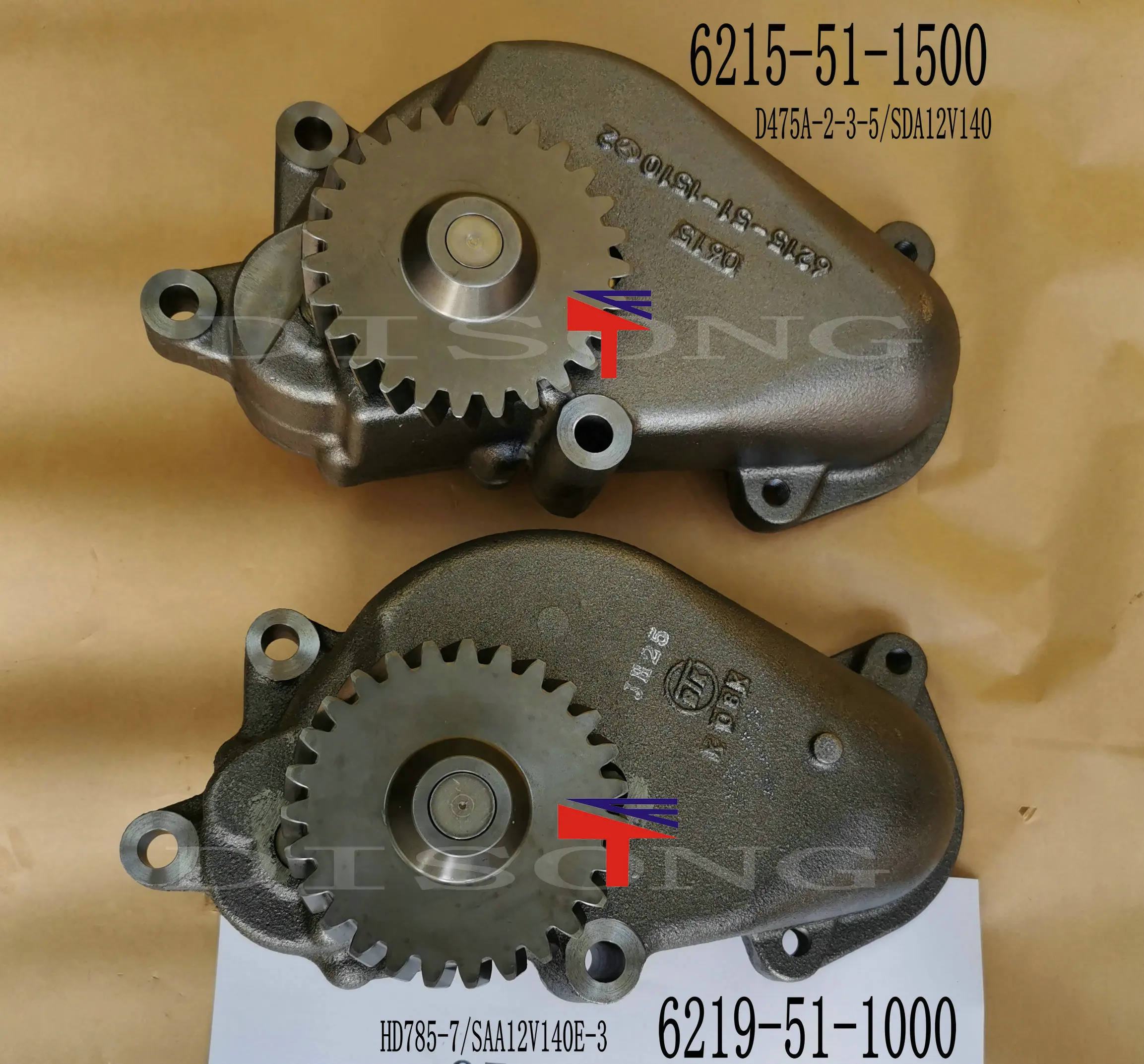 Machinery engine oil pump 6219-51-1000 for Dumptruck HD785-7 engine SAA12V140E-3