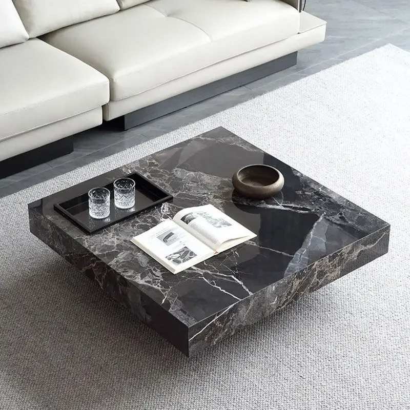 Sintered Stone Coffee Table Oversized Large Square Coffee Rock Plate End Table 2024 New Design