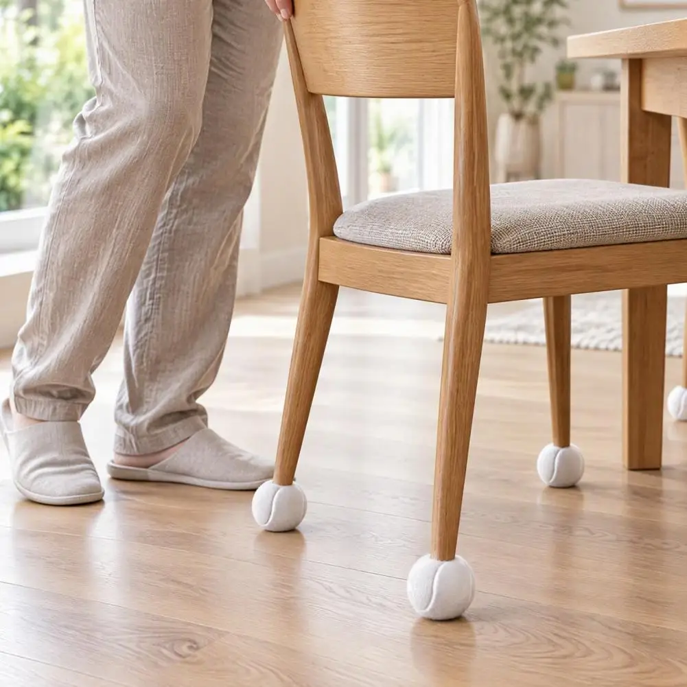 Dining Chair Leg Protectors Tennis Ball Chair Leg Covers Non-slip Felt Floor Protectors Precut Furniture Glide Pads for Chairs