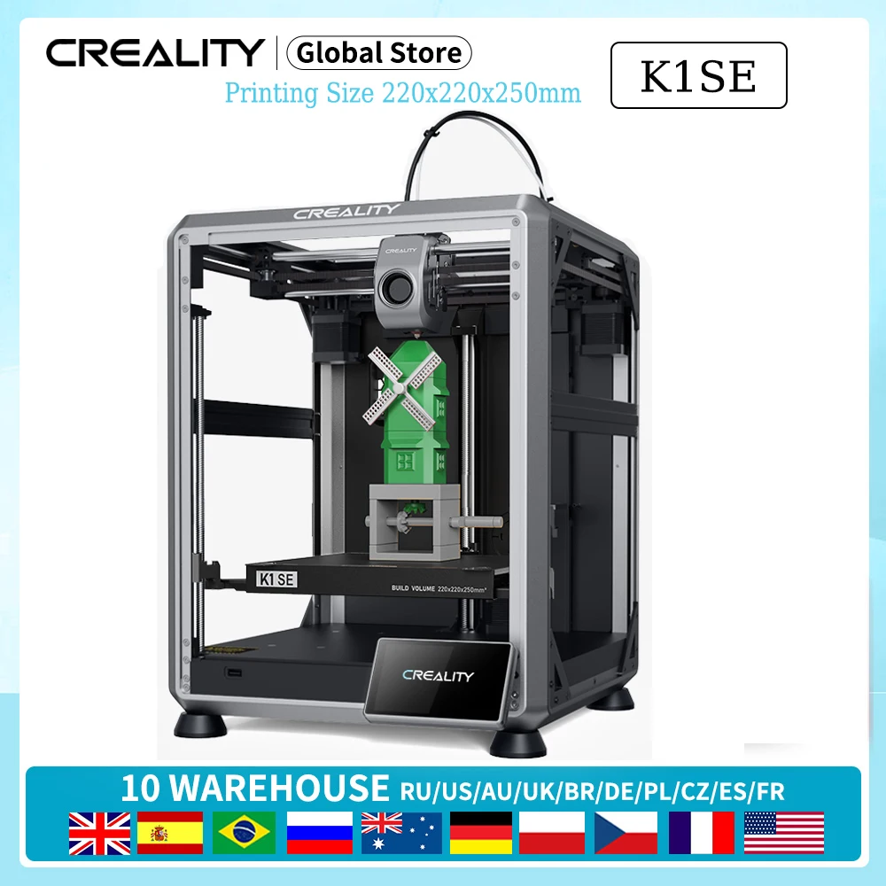 

CREALITY 3D K1SE Printer K1 SE 3D Printer 220x220x250mm Build Volume 600mm/s Printing Speed Dual-gear Direct Drive Extruder