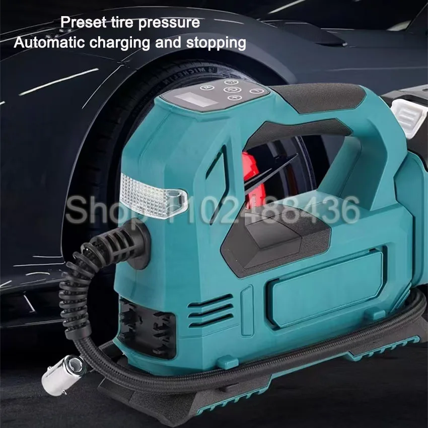 Air Inflator Portable Car Air Compressor Pump Handled Digital Rechargable Air Compressor Bare Pneumatic Tool for Makita Battery