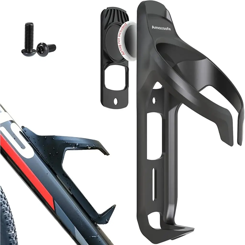 Airtag Bike Mount Hidden on Water Bottle Holder, Universal MTB Road Bike Anti-Theft , Holder Drink Cup Cage for All Bicycle