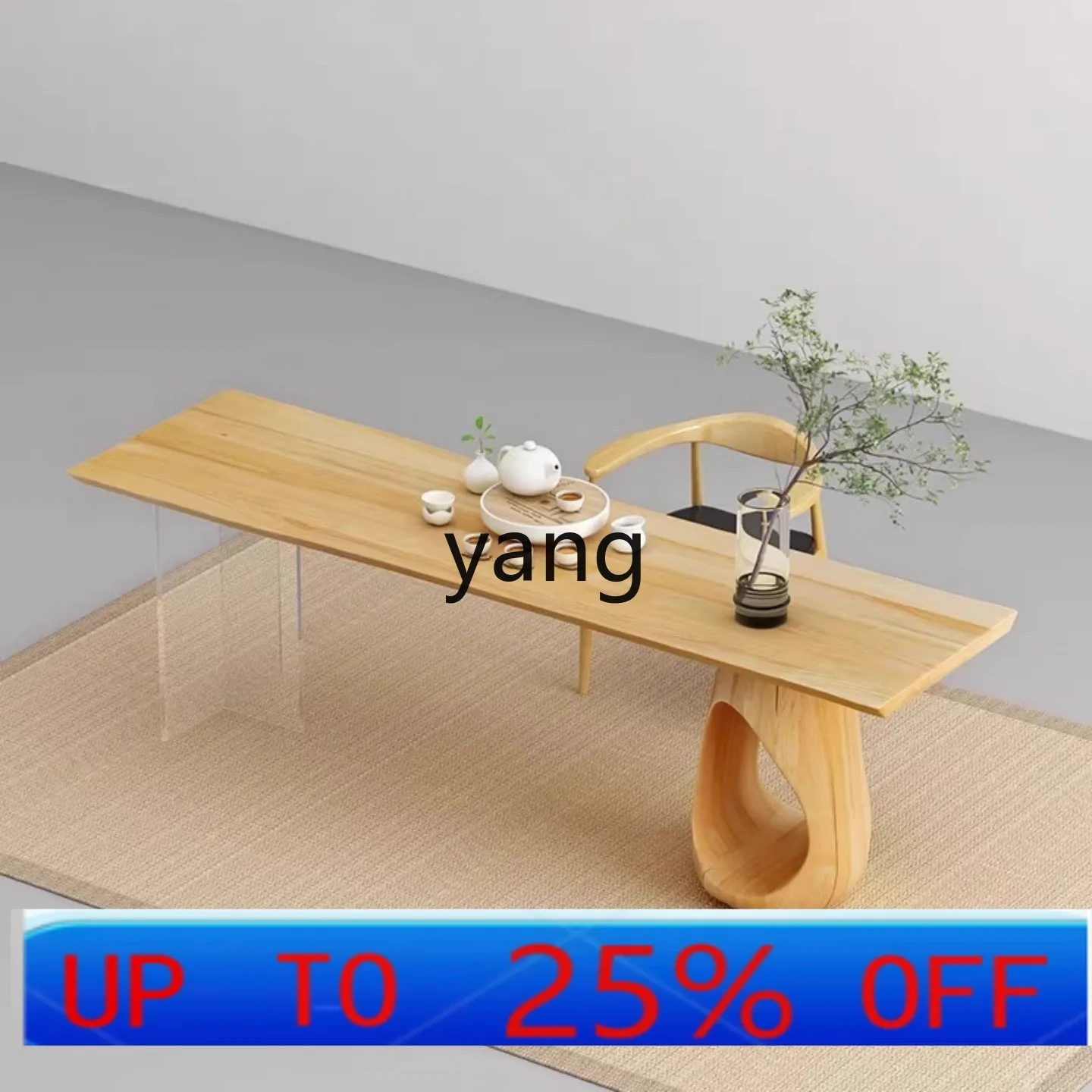 

LMM solid wood chair acrylic suspended log rectangular tea table long table coffee table