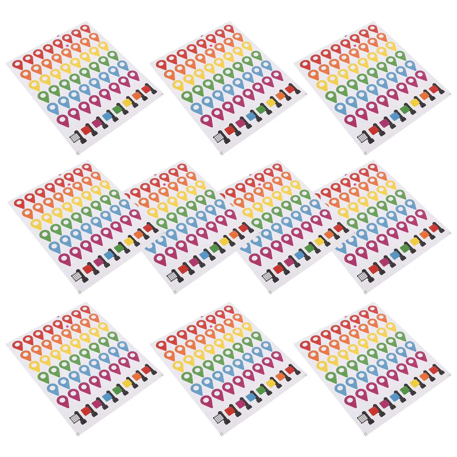 

56Pcs Self-Adhesive Color-Coded Map Location Stickers Removable Repositionable Travel Destination Markers Geography Classroom