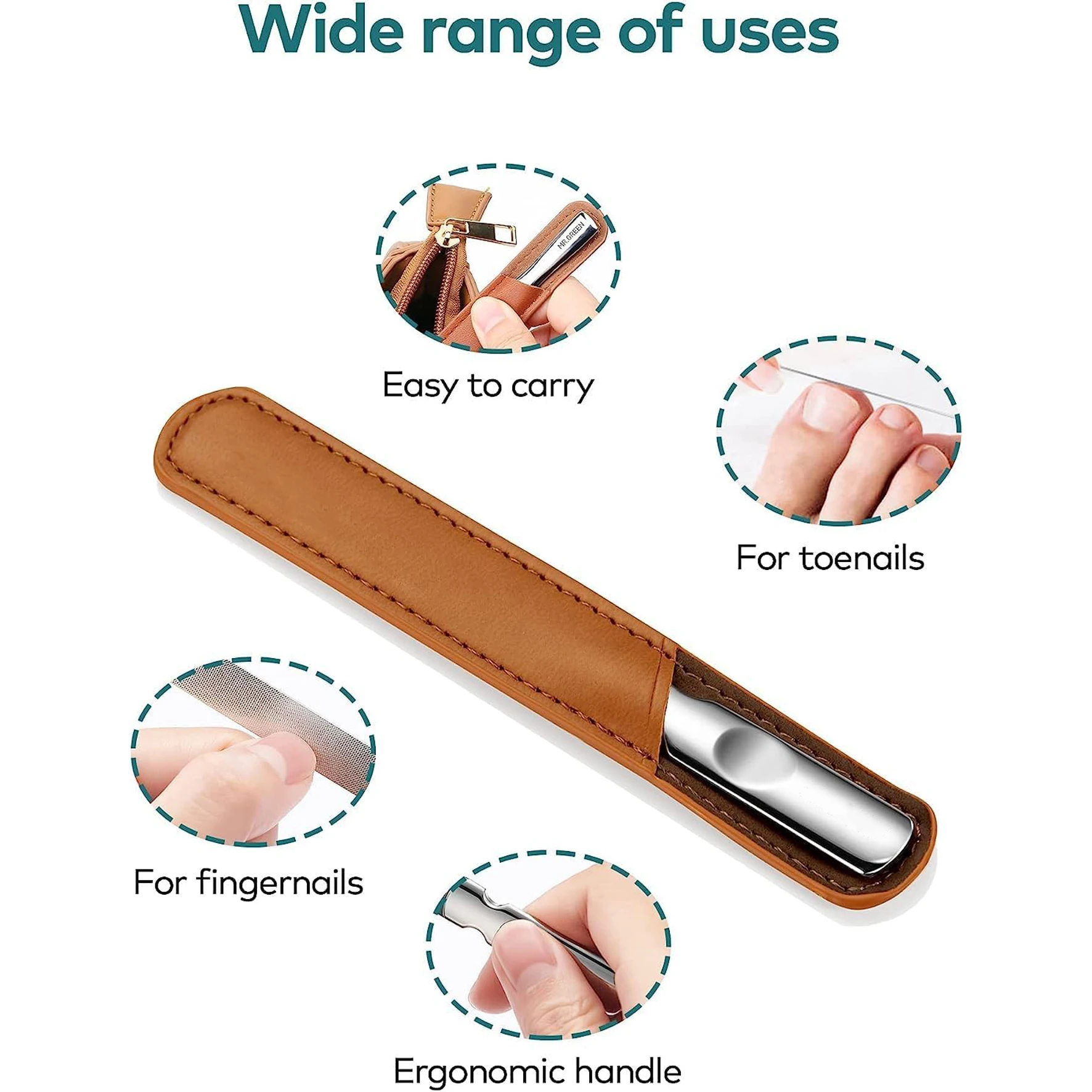 

Stainless Steel Double-sided Nail File With Bamboo Handle Nail Polishing Tool Polishing Tool High-end Nail Polishing Manicure