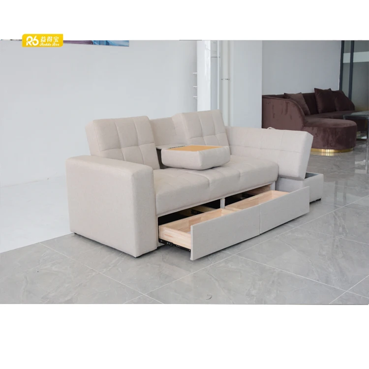 أريكة سرير مخصصة من المصنع مع وظيفة تخزين عثماني وطاولة قهوة 310