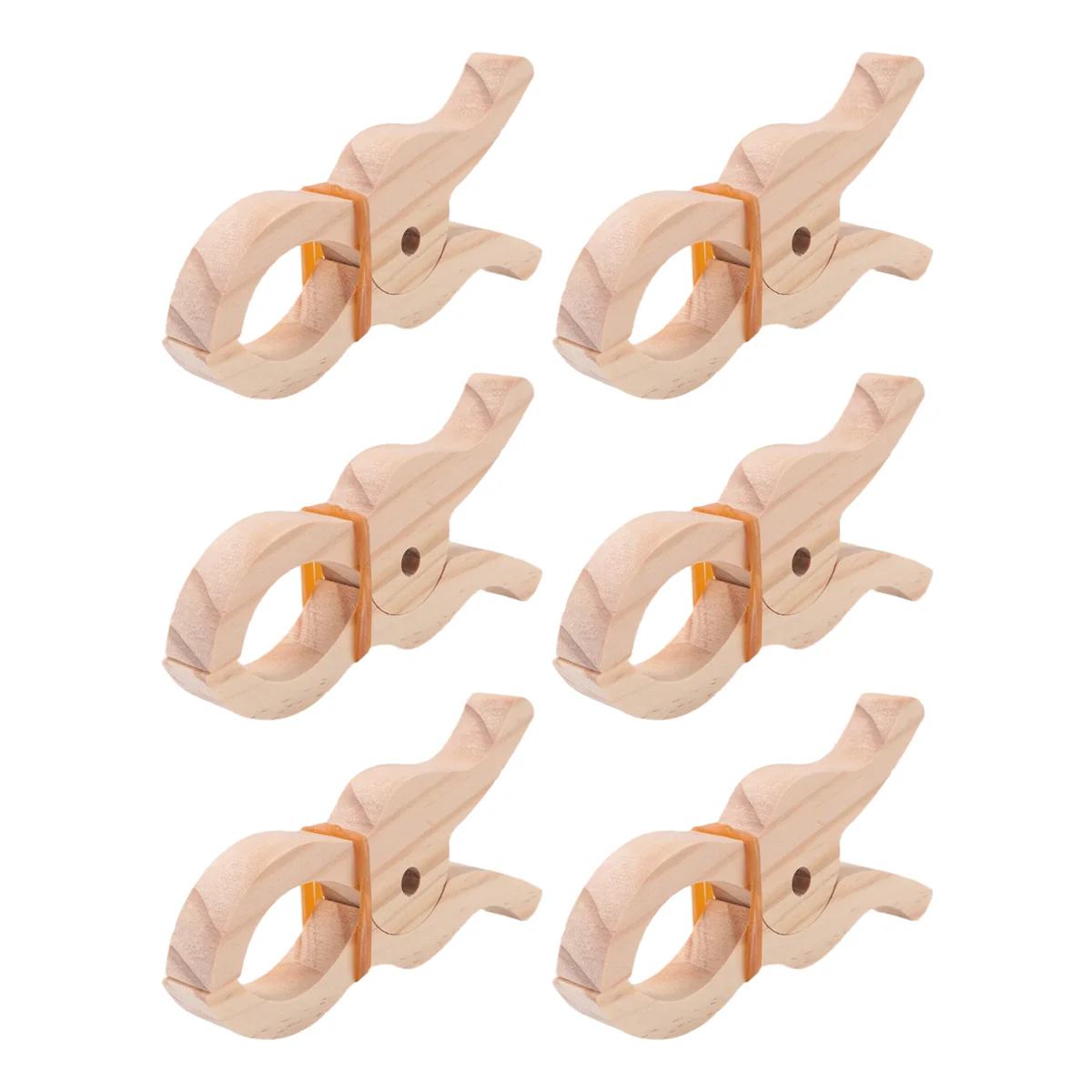 A99U 6 Pcs Wooden Play Clip Handmade Giant Clip Toys Wooden Clips for Curtains, Wardrobes, Balcony,Creative Wooden Clips