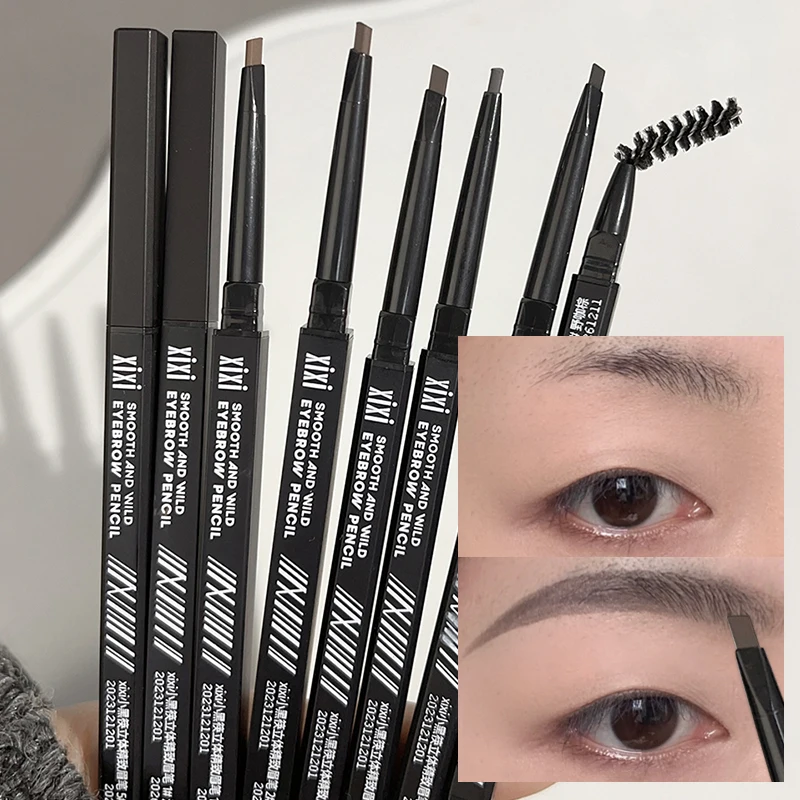 Lasting Double Ended Eyebrow Pencil Natural Black Grey Brown Brow Tattoo Tinted Waterproof Sweatproof Eyebrows Pen Makeup Tools