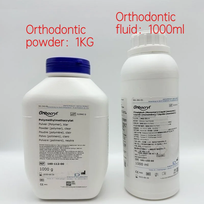 Dental Orthodontic Powder Transparent Adhesive Polymer Base Resin Corrective Powder Orthodontic Base Polymer Laboratory Material