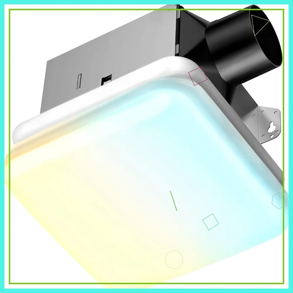 

Bathroom Exhaust Fan with Light, 50 CFM Super Quiet, 1000Lm LED, 5 Color Selectable & Nightlight