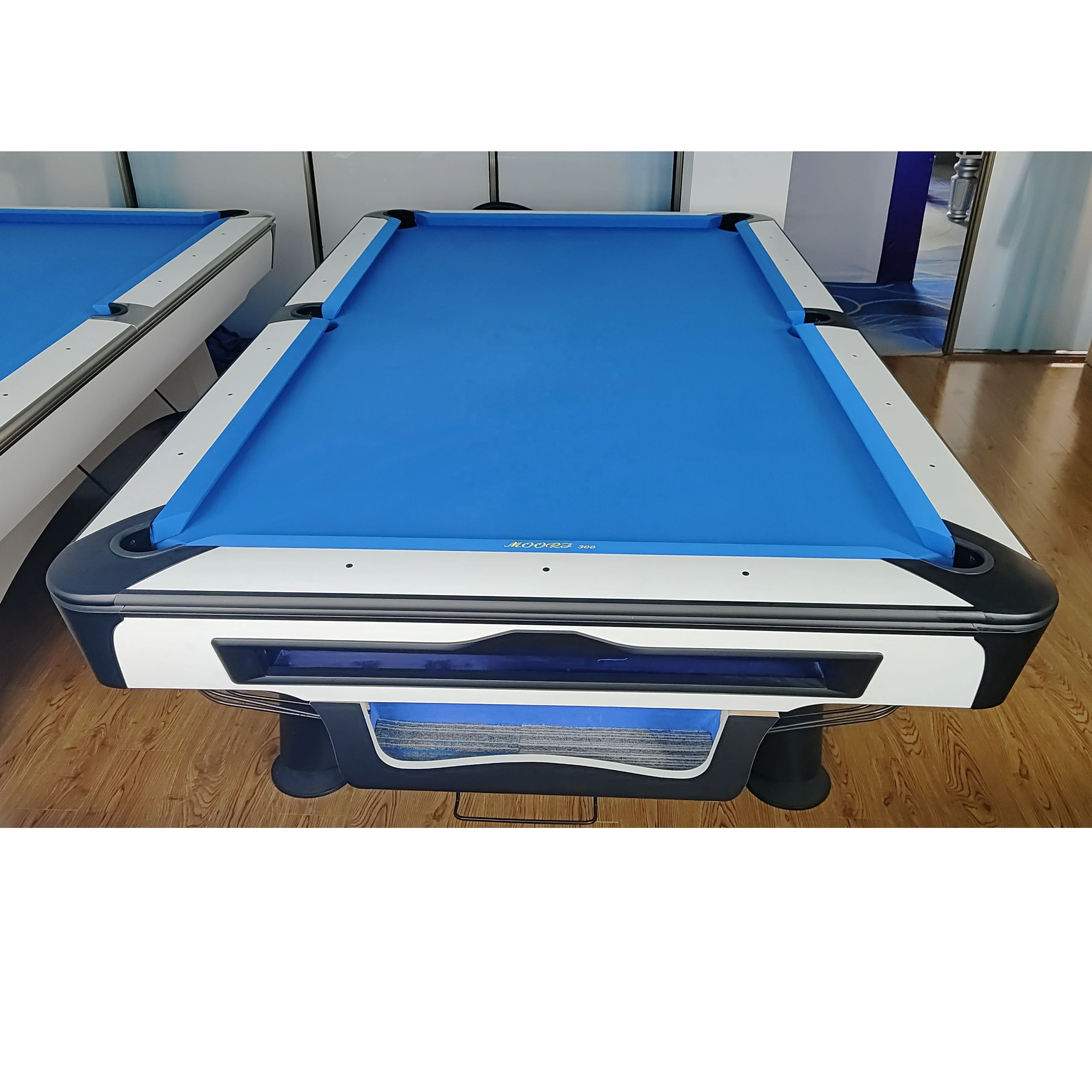 High Quality 9ft Solid Oak Wood Rubber 9 Ball Pool Table 9FT Jiujiang Slate Metal Leg Ball Return System Premium Billiard Table