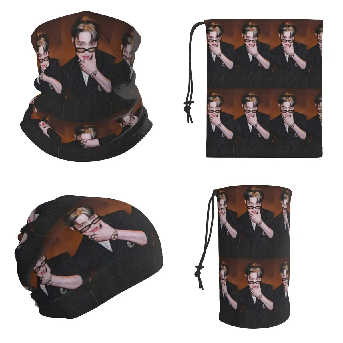 Mingi Ateez - Spin Off From The Witness Halazia Bandana Neck Cover Printed Wrap Scarf Outdoor Sports Balaclava For Men Women