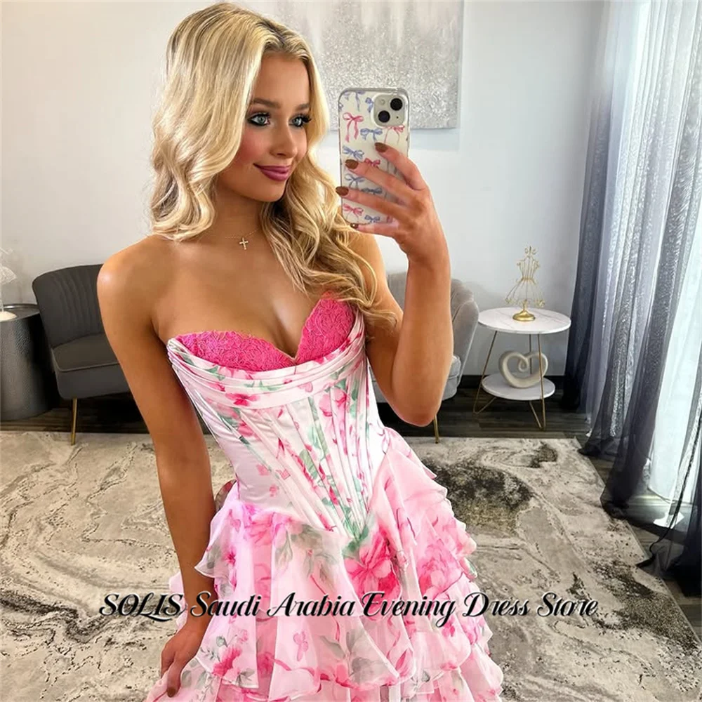 

SOLIS Blush Pink Prom Dresses Sweetheart Sleeveless Celebrity Dresses with Side Split Layered Evening Dresses Sweet Customized