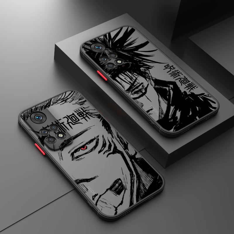 Jujutsu Kaisen Cute For Redmi Note 9 9T 9S 10 10S 10T 11 11S 11T 11E 12 13 Pro Max Lite Plus TPU Frosted Translucent Phone Case