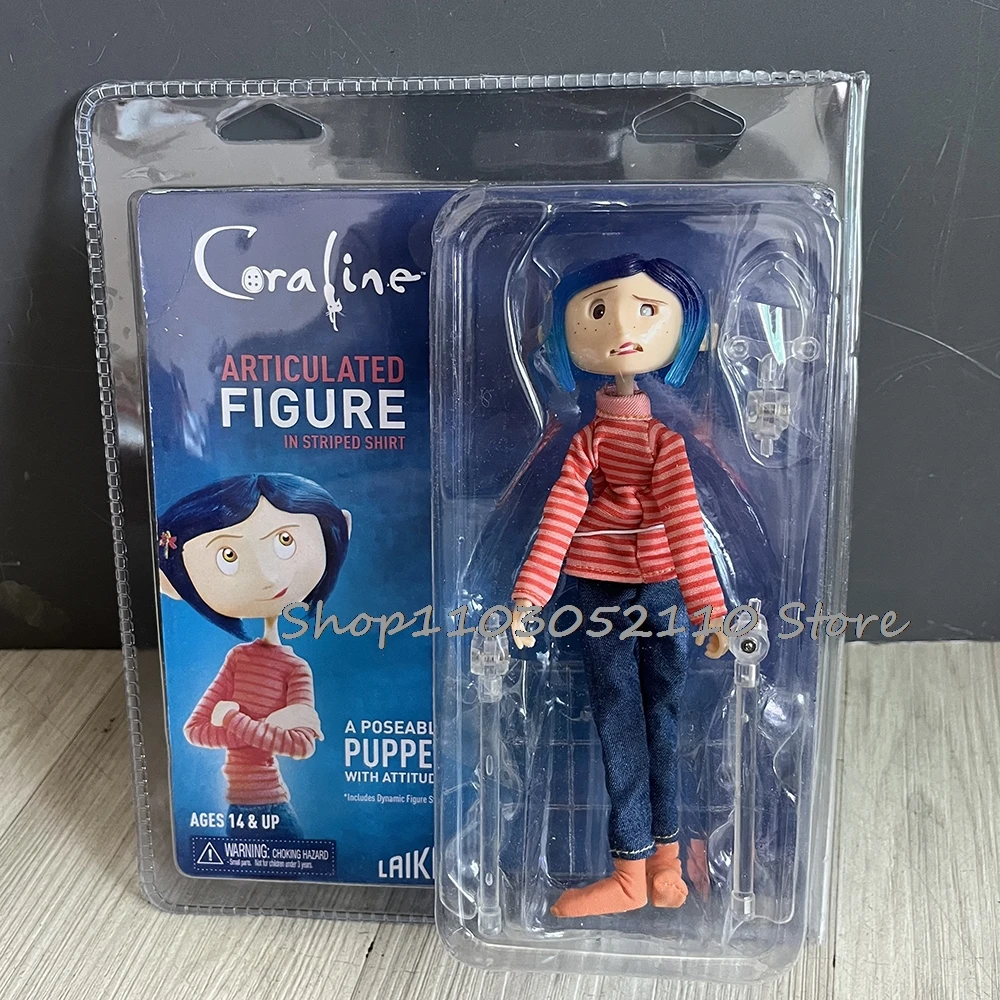 Coraline Doll Articulated Figure Anime Raincoat Sweater In Striped Shirt Toy LA Girl Decoration Model Bithday Gifts view 6