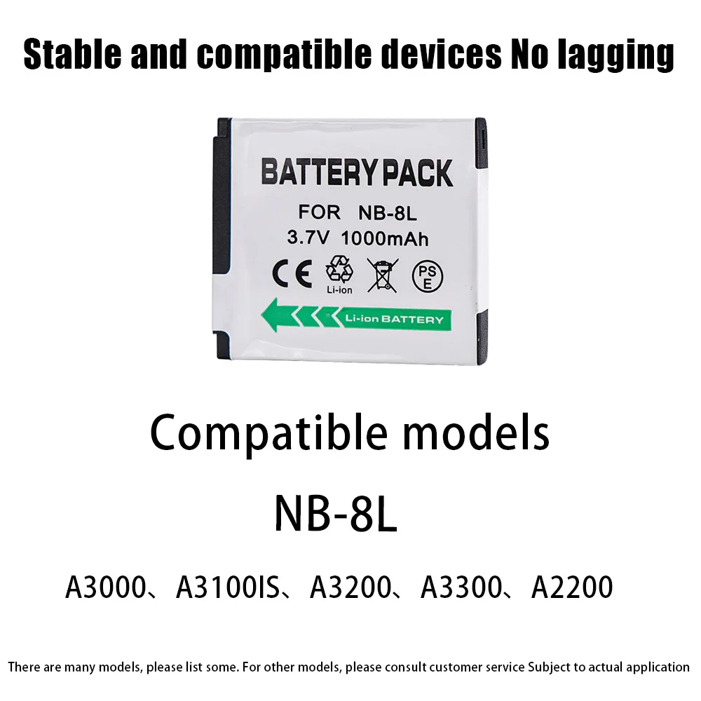 1-10pcs NB-8L Battery 1000mAh Rechargeable Battery for Canon PowerShot A3300 A3200 A3100 A3000 A2200 A1200 IS Camera Batteries